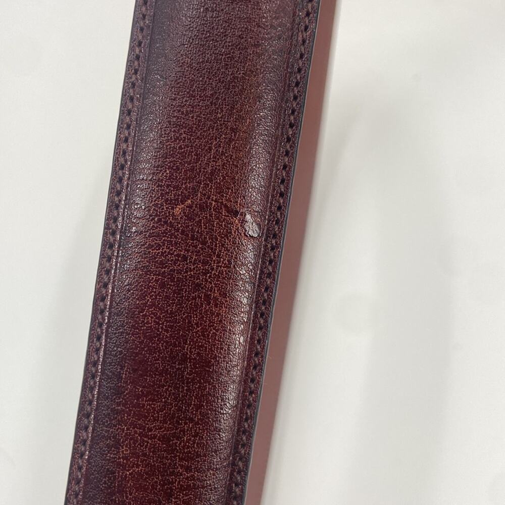 Perry Ellis portfolio dark brown leather belt - Picture 2 of 7